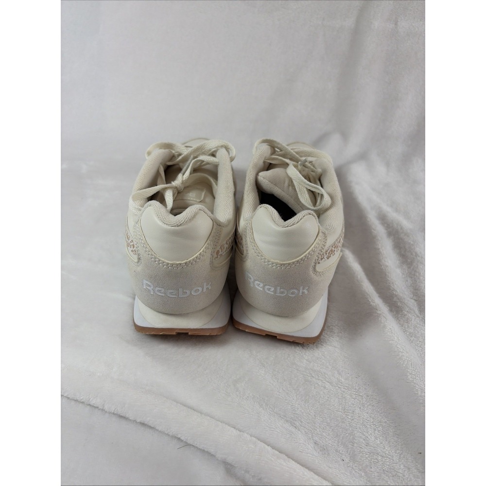 Reebok‎ Classic Harman Double Sneaker Women's 8.5 Cream Suede Leopard Print EUC - Picture 4 of 9